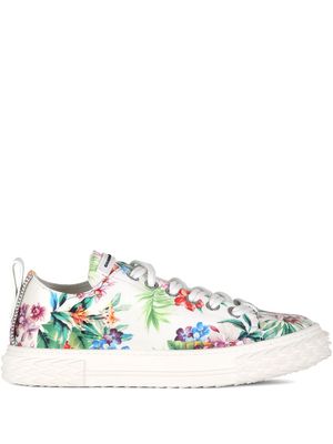 Giuseppe Zanotti baskets à fleurs - Blanc Giuseppe Zanotti baskets à fleurs - Blanc