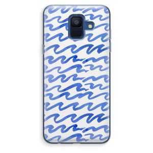 Blauwe golven: Samsung Galaxy A6 (2018) Transparant Hoesje