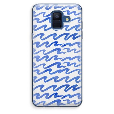 Blauwe golven: Samsung Galaxy A6 (2018) Transparant Hoesje