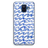 Blauwe golven: Samsung Galaxy A6 (2018) Transparant Hoesje