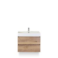 Maxx XL Badmeubelset 80 cm - Natuur Eiken - Wastafel Kube 1 kraangat