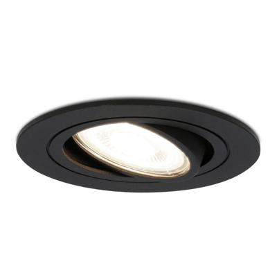 Miro LED inbouwspot - GU10 5 Watt 400 lumen - 4000K Neutraal wit - Dimbaar - Rond - Kantelbaar - IP20 Voor binnen - Zwart