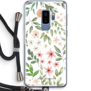 Botanical sweet flower heaven: Samsung Galaxy S9 Plus Transparant Hoesje met koord