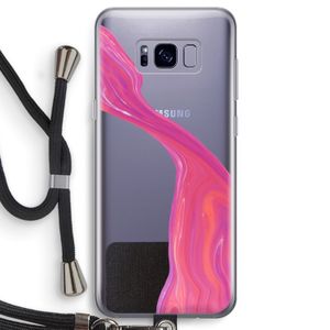 Paarse stroom: Samsung Galaxy S8 Transparant Hoesje met koord