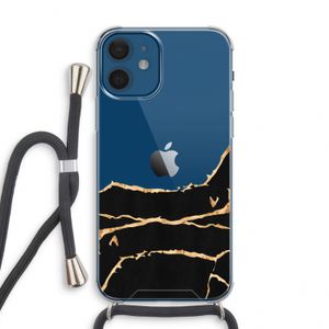 Gouden marmer: iPhone 12 mini Transparant Hoesje met koord