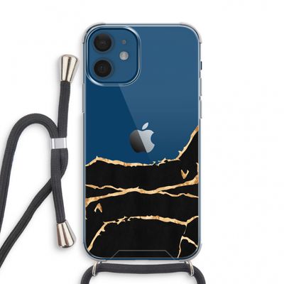 Gouden marmer: iPhone 12 mini Transparant Hoesje met koord