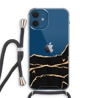 Gouden marmer: iPhone 12 mini Transparant Hoesje met koord