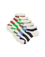 HEMA Kinder enkelsokken rib strepen - 5 paar donkerblauw (donkerblauw)