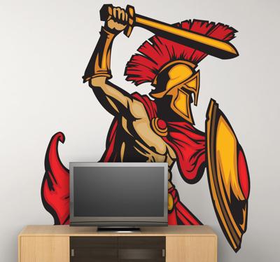 Sticker kleur Leonidas krijger