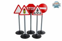Kids Globe Maxi 5 verkeersborden dubbelzijdig met 10 stickers