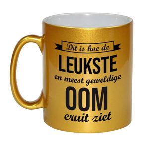 Leukste en meest geweldige oom cadeau mok / beker goudglanzend 330 ml   -