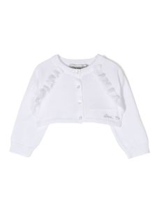 Simonetta cardigan en coton à volants - Blanc