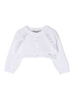 Simonetta cardigan en coton à volants - Blanc