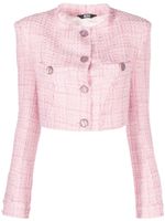 GCDS veste crop en tweed - Rose - thumbnail