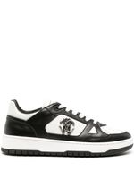 Roberto Cavalli Mirror Snake-embellished leather sneakers - Noir