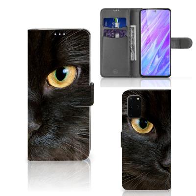 Samsung Galaxy S20 Plus | Telefoonhoesje | Met pasjeshouder | Zwarte Kat