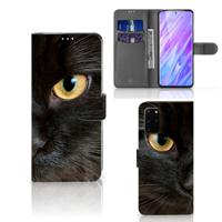 Samsung Galaxy S20 Plus | Telefoonhoesje | Met pasjeshouder | Zwarte Kat