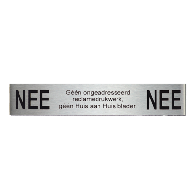 Novioproducts NEE|NEE reclamebordje 12,5x2,5 cm. - RVS