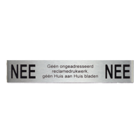 Novioproducts NEE|NEE reclamebordje 12,5x2,5 cm. - RVS Novioproducts NEE|NEE reclamebordje 12,5x2,5 cm. - RVS