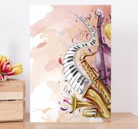 Canvas schilderij saxofoon piano en cello Canvas schilderij saxofoon piano en cello
