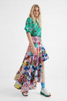 Asymmetrische rok met patchwork Johnson Hartig - MATERIAL FINISHES - S