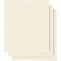 Creativ Company Sponsdoek, afm 17x19,5 cm, off-white, 3 stuk/ 1 doos