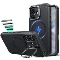 iPhone 17 Cyber Tough Magnetic Case (Camera Control, Stash Stand) - Black