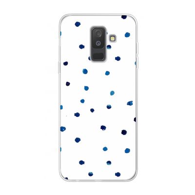 Blauwe stippen: Samsung Galaxy A6 Plus (2018) Transparant Hoesje