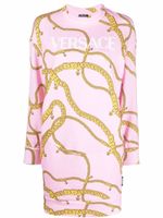 Versace robe-pull à imprimé chaînes - Rose