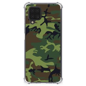 Samsung Galaxy A12 Doorzichtige Silicone Hoesje Army Dark