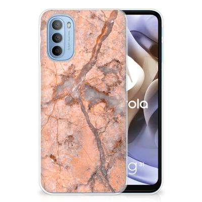 Motorola Moto G31 | G41 | TPU | Siliconen hoesje | Marmer Oranje