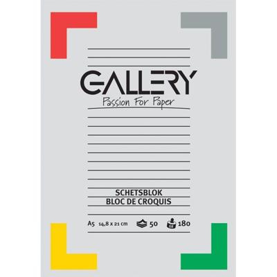 Gallery schetsblok, 180 g/m², ft A5, 50 vel