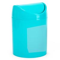 Mini prullenbakje - 1,4L - blauw - kunststof - met klepdeksel - tafel/aanrecht Mini prullenbakje - 1,4L - blauw - kunststof - met klepdeksel - tafel/aanrecht