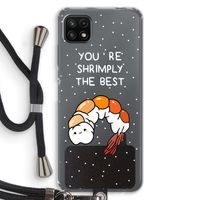 You're Shrimply The Best: Samsung Galaxy A22 5G Transparant Hoesje met koord