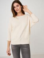 Fijne gebreide trui in wafeltextuur met zakken