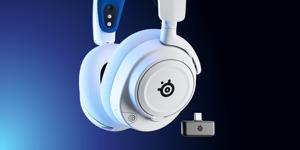 Steelseries ARCTIS NOVA 7P WHITE Headset Draadloos Hoofdband Gamen Bluetooth Blauw, Wit