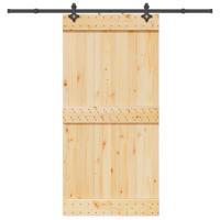Schuifdeur met beslag 100x210 cm massief grenenhout