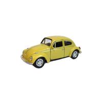 Welly Speelgoed Volkswagen Kever auto - geel - die-cast metaal - 12 cm - De Beetle   -