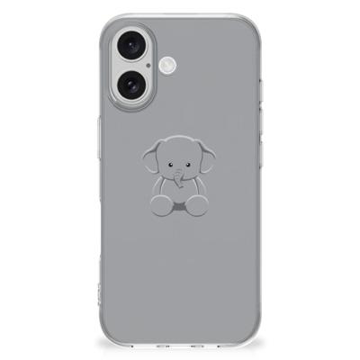 iPhone 16 Telefoonhoesje met Naam Grijs Baby Olifant