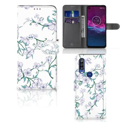 Motorola One Action Uniek Hoesje Blossom White