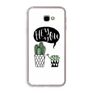 Hey you cactus: Samsung Galaxy J4 Plus Transparant Hoesje