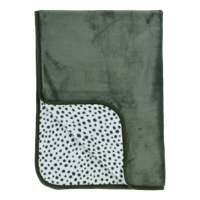 Reisdeken Fleece Cheetah - Forest Green - 75x100cm