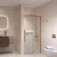 Nisdeur Sanivo Nova Soft Close 120x200 cm Geborsteld Brons Helder Nano 8 mm