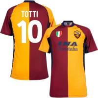AS Roma Retro Voetbalshirt 2001-2002 + Totti 10