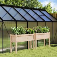 VidaXL Plantenbakken met poten 2 st massief grenenhout