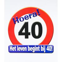 Hulde stopbord 40 jaar verjaardags cadeau/versiering   - - thumbnail