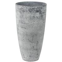 Bloempot/plantenpot vaas van gerecycled kunststof betongrijs D29 en H50 cm - Plantenpotten - thumbnail