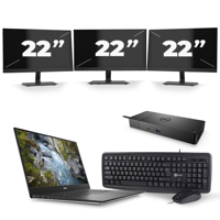 Dell Precision 5540 - Intel Core i7-9e Generatie - 15 inch - 16GB RAM - 256GB SSD - Windows 11 + 3x 22 inch Monitor