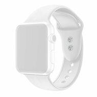 Siliconen sportbandje - Wit - Dubbele druksluiting - Geschikt voor Apple Watch 44mm / 45mm / 46mm / 49mm Siliconen sportbandje - Wit - Dubbele druksluiting - Geschikt voor Apple Watch 44mm / 45mm / 46mm / 49mm