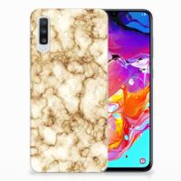 Samsung Galaxy A70 | TPU | Siliconen hoesje | Marmer Goud